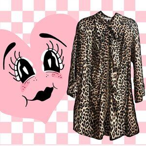 GANNI Brown Leopard Minidress Size XL/XXL